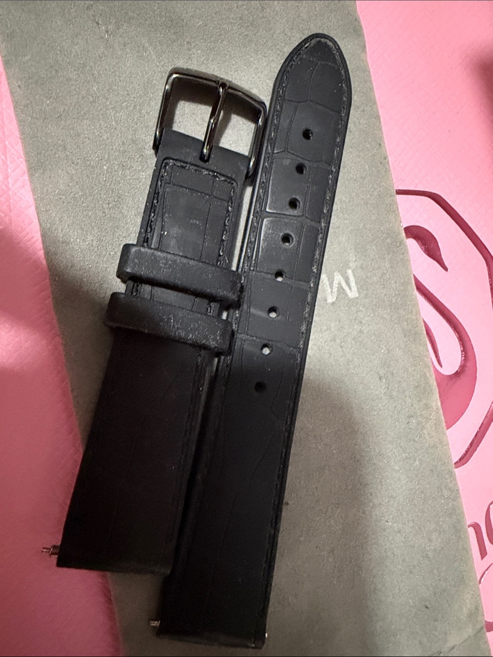 Michele Black Square Dial Watch + one set of straps - Picture 10 of 11